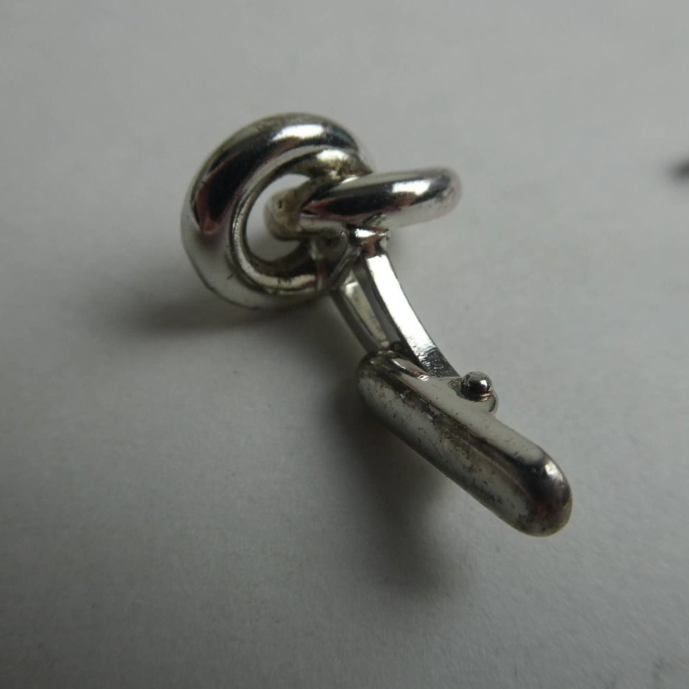 Silver Tone Linked Interlocked Loop Circle Hinged… - image 4